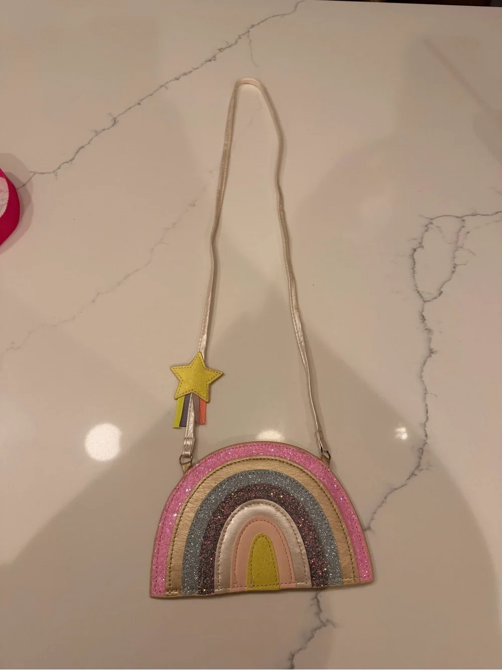 Kids Glitter Rainbow Crossbody Bag - Pink, Gold, Silver